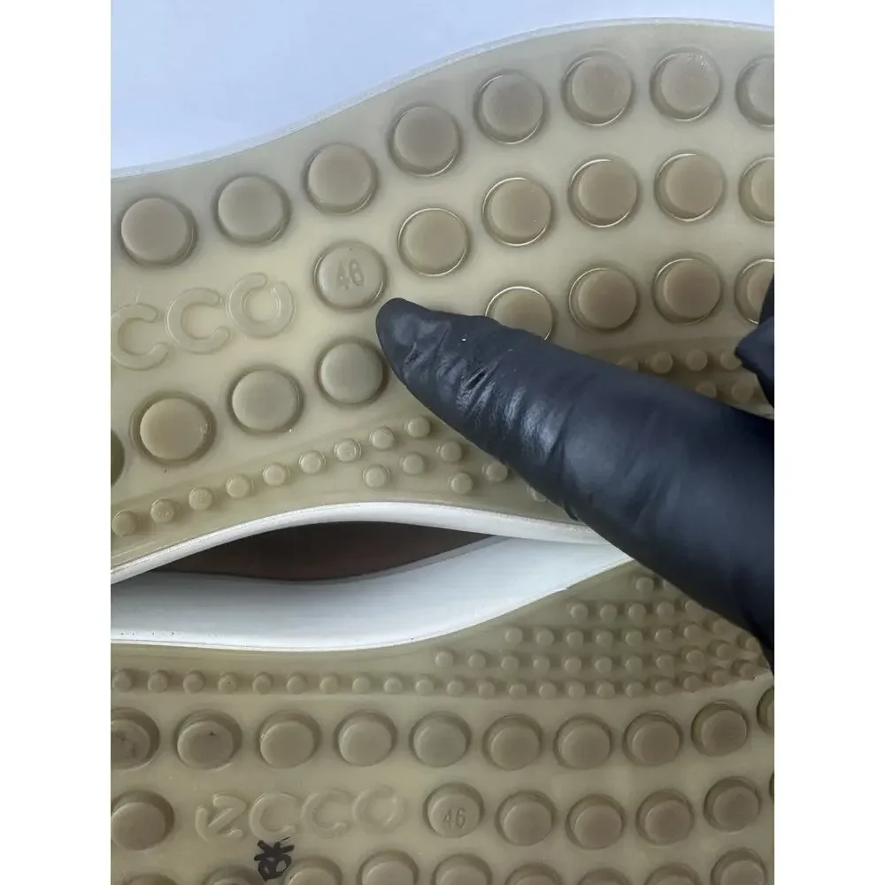 ECCO Men’s Brown Leather Sneakers EU 46 US 12-12.5 Comfort Casual Lace Up